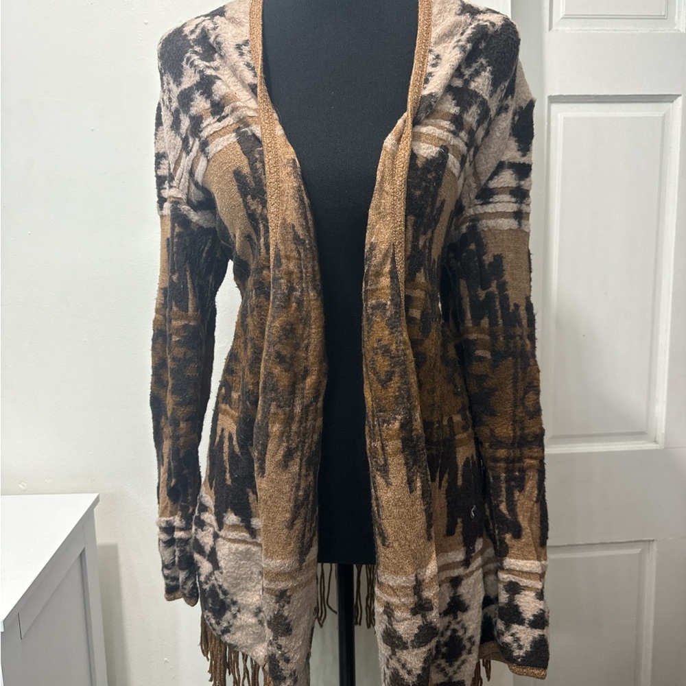 Brown and Black Patterned Women's Sweater